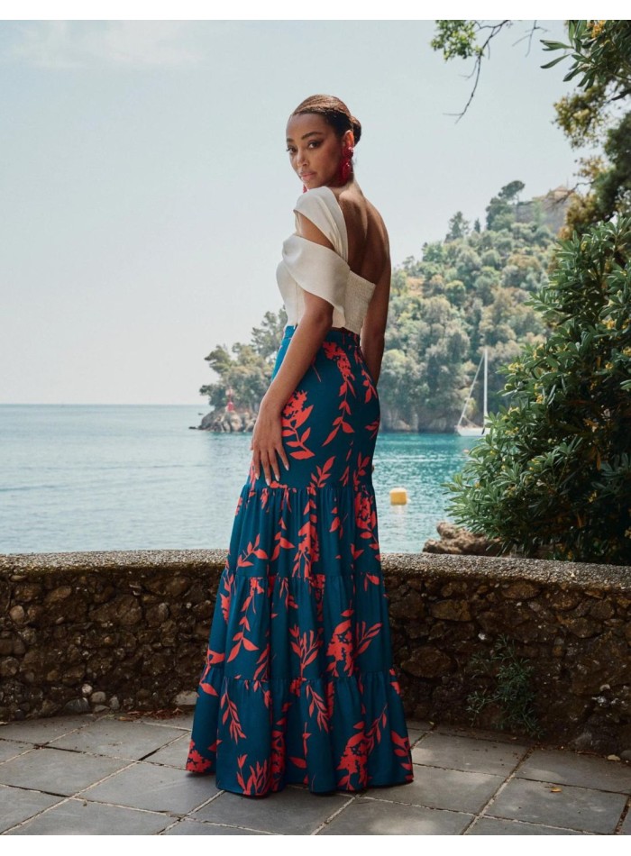 Top de fête blanc avec doubles bretelles...