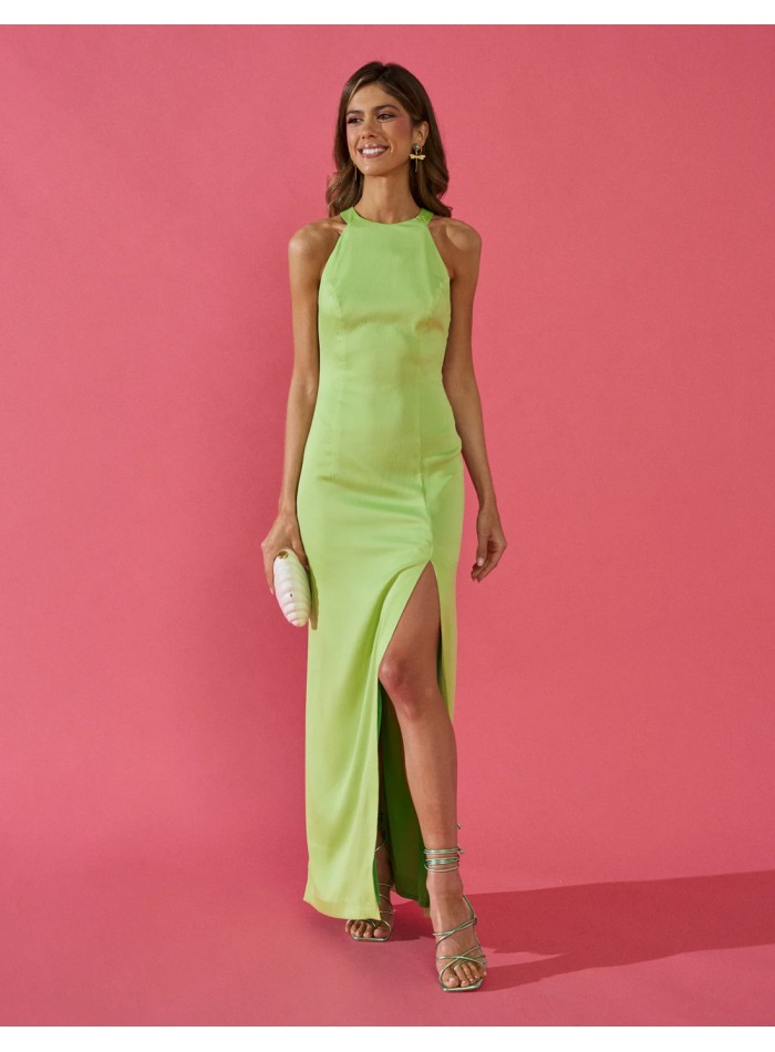 Robe longue de fête avec fente à l'infini et...