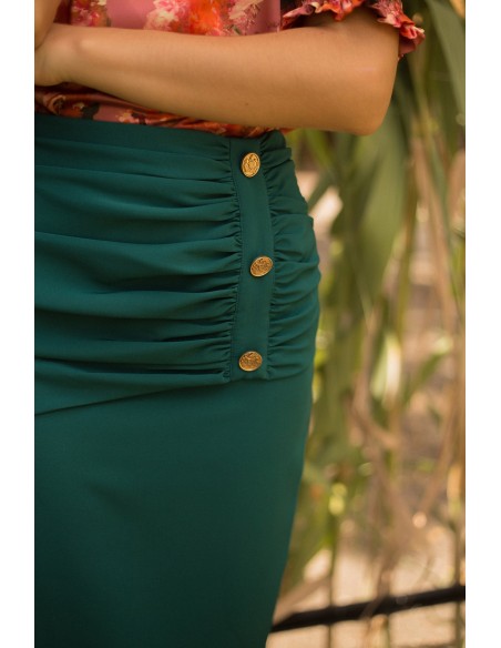 Chemisier à imprimé floral et manches courtes bouffantes