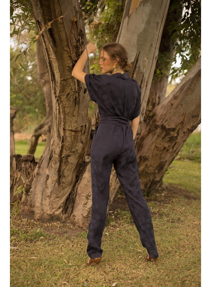 Party jumpsuit with cut at the waist and...