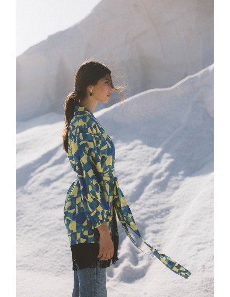 Kimono estampado con lazada