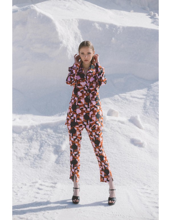 Printed dinner suit with tuxedo jacket and slim-fit pants 2