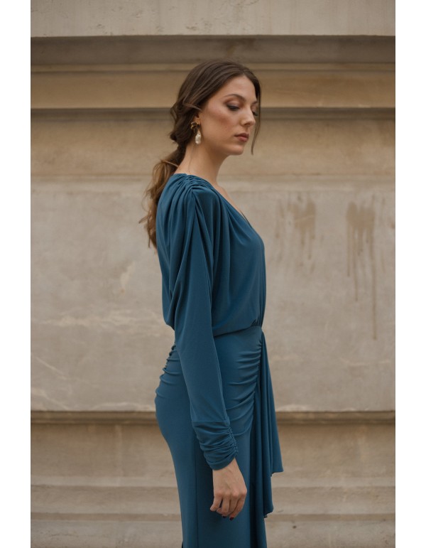 Midi party dress with a narrow cut and a pronounced...