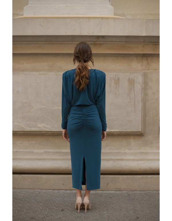 Vestido de fiesta midi de corte estrecho con hombrera marcada 2