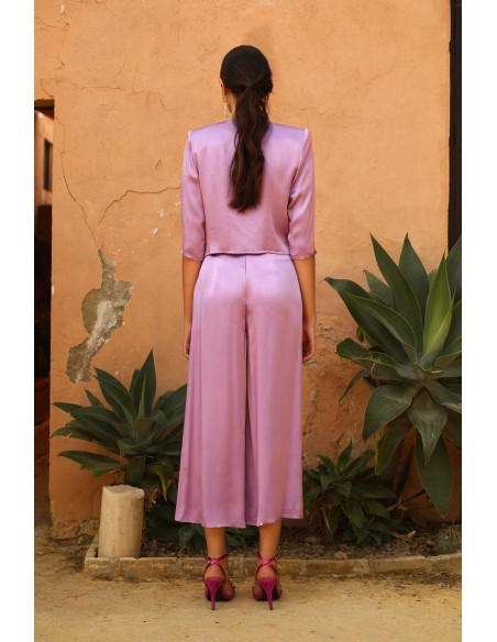 Ensemble de fête avec corsage froncé et pantalon large