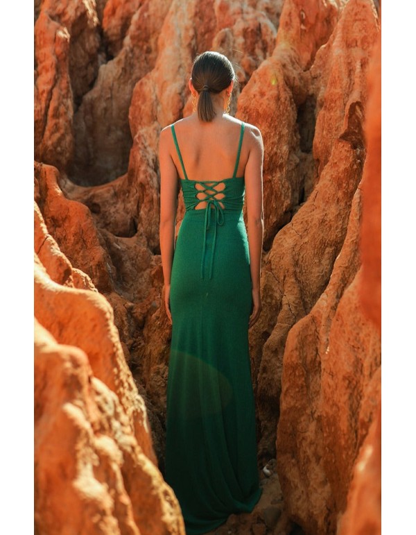 Vestido de fiesta largo estrecho con corte cut-out y drapeado 2