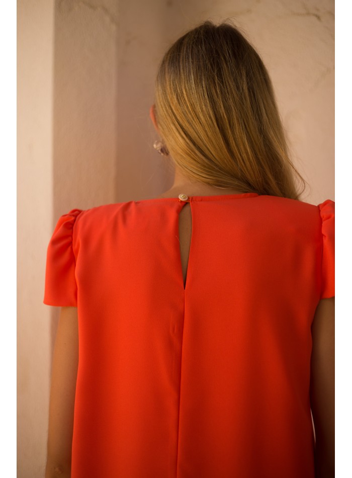 Two-piece set with crossover blouse and...