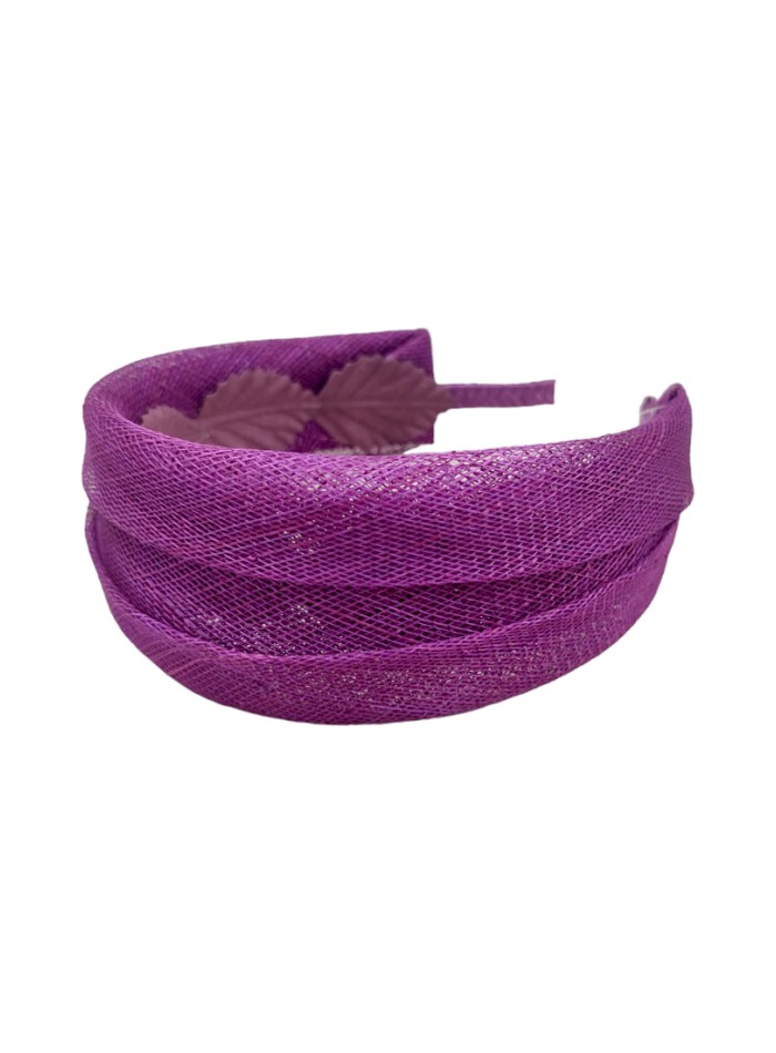 Diadema de invitada buganvilla en rafia