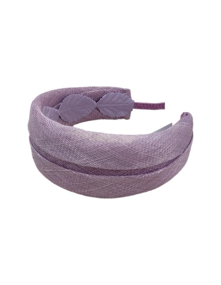 Bandeau d'invité en raphia mauve