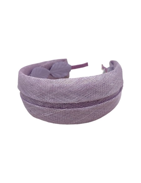 Bandeau d'invité en raphia mauve