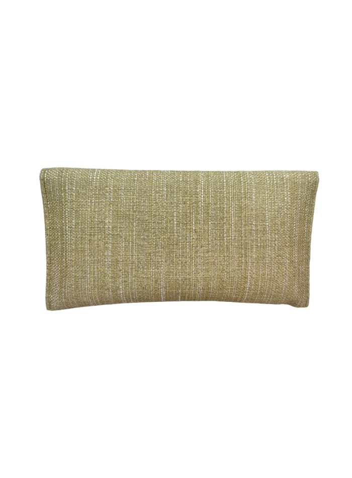 Pochette de fête en jute vert olive avec...