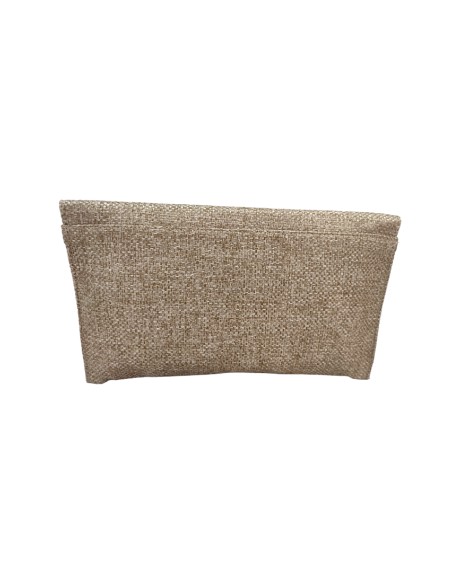 Sac de fête en jute beige avec pierre violette