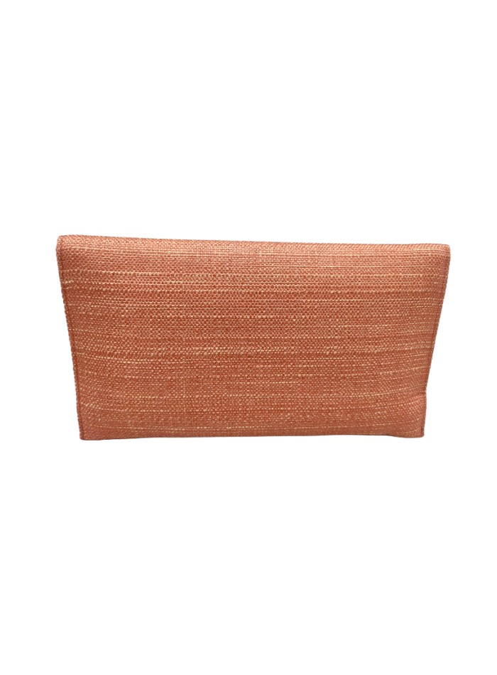 Sac de fête en jute orange avec fermoir en pierre