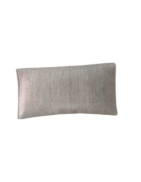 Pochette de fête en jute gris perle avec fermeture en galet