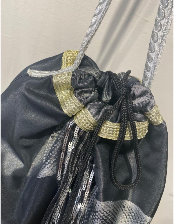 Sac de fête imprimé en jaquard noir 2