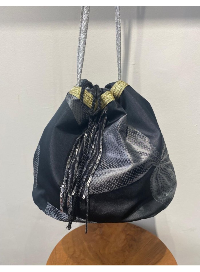 Sac de fête imprimé en jaquard noir
