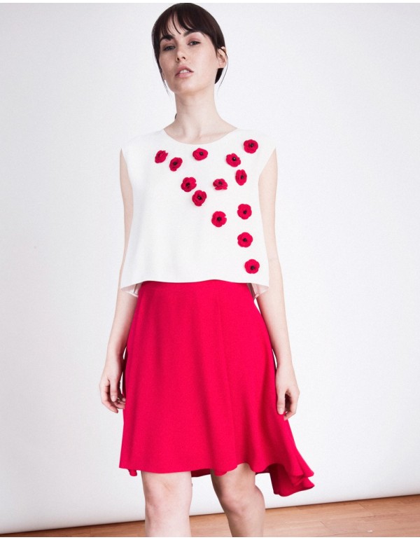 Asymmetric Skirt Kate Fuchsia