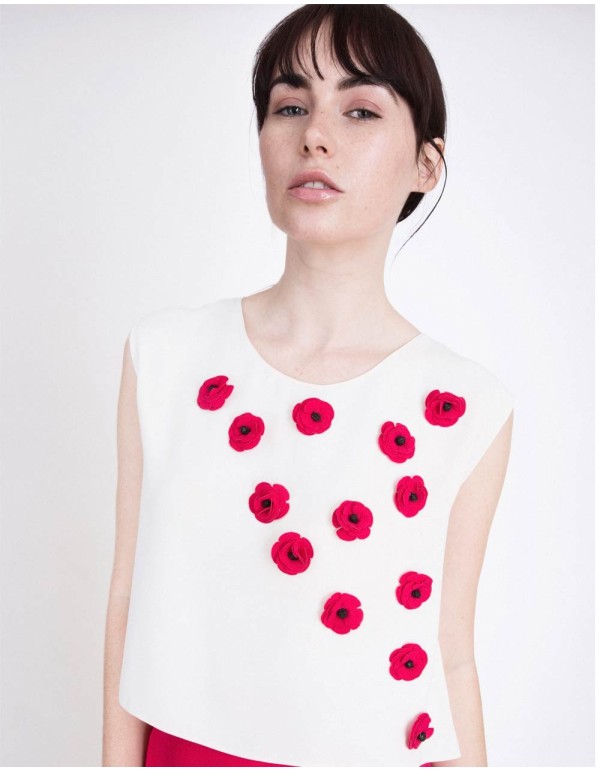 Top con flores de pedrería Alice Lauren Lynn London - 1