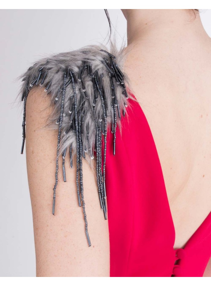 Long gown with Jeweled shoulders Pippa