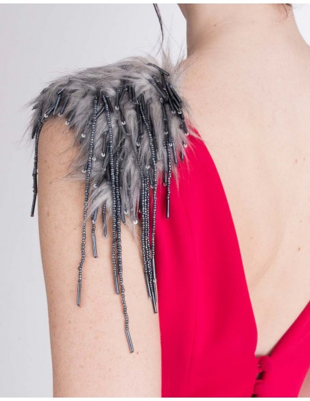 Long gown with Jeweled shoulders Pippa