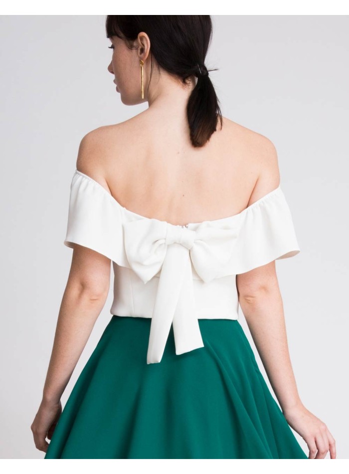 Louisa white party top with bandeau neckline - Lauren Lynn London - 4