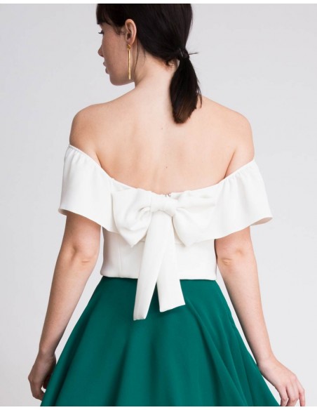 Louisa white party top with bandeau neckline - Lauren Lynn London - 4