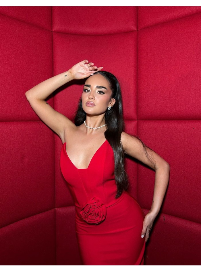 Vestido de cóctel palabra de honor con maxi...