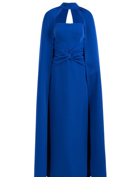 Robe longue de mariage avec ruchés et cape pour les invitées