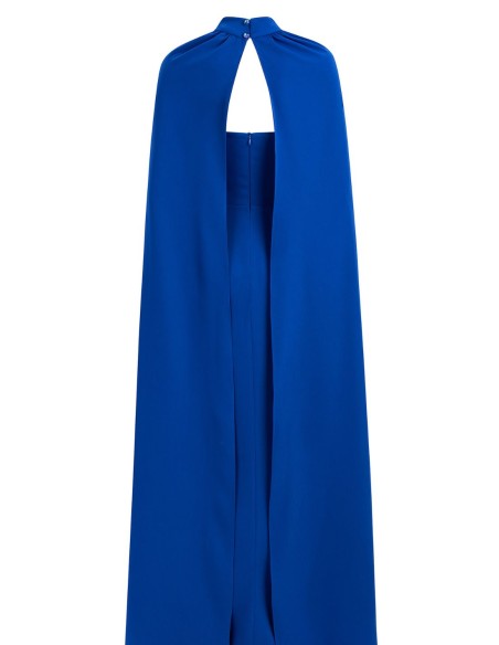 Robe longue de mariage avec ruchés et cape pour les invitées