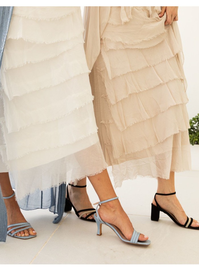 Sandale de fête bleue à lanières nouées à la...