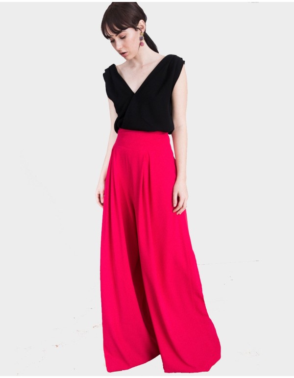 Pantalones Palazzo Millie en tono rosa Fucsia diseñados por Lauren Lynn London.