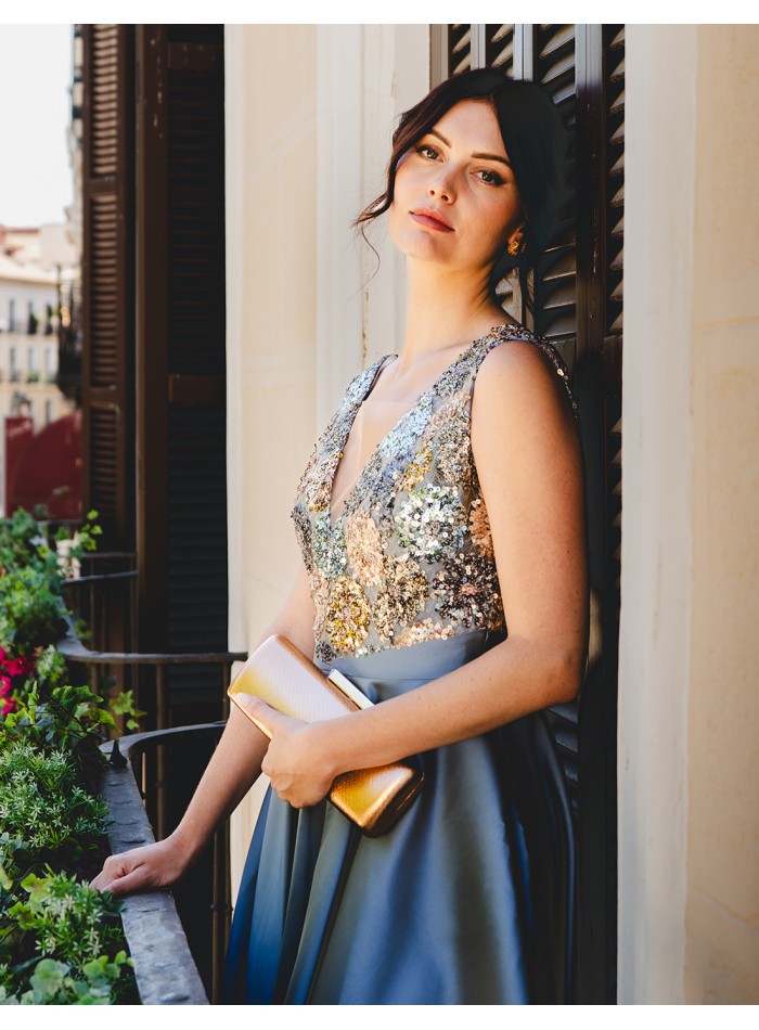 Robe de soirée avec corsage à sequins et jupe...