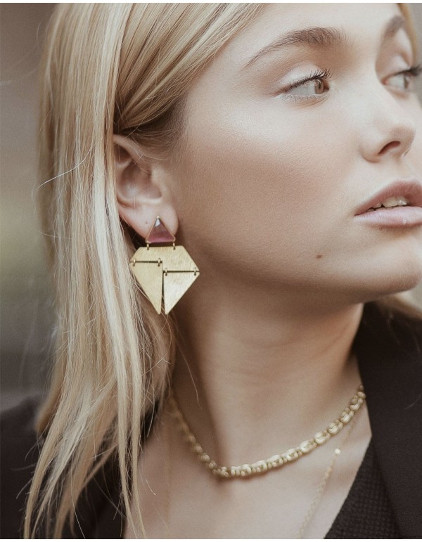 Baby Pink Origami Earrings 2