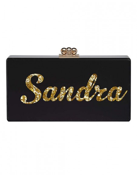 Clutch de fiesta personalizado con tu nombre o la palabra que tú quieras para invitadas perfectas INVITADISIMA