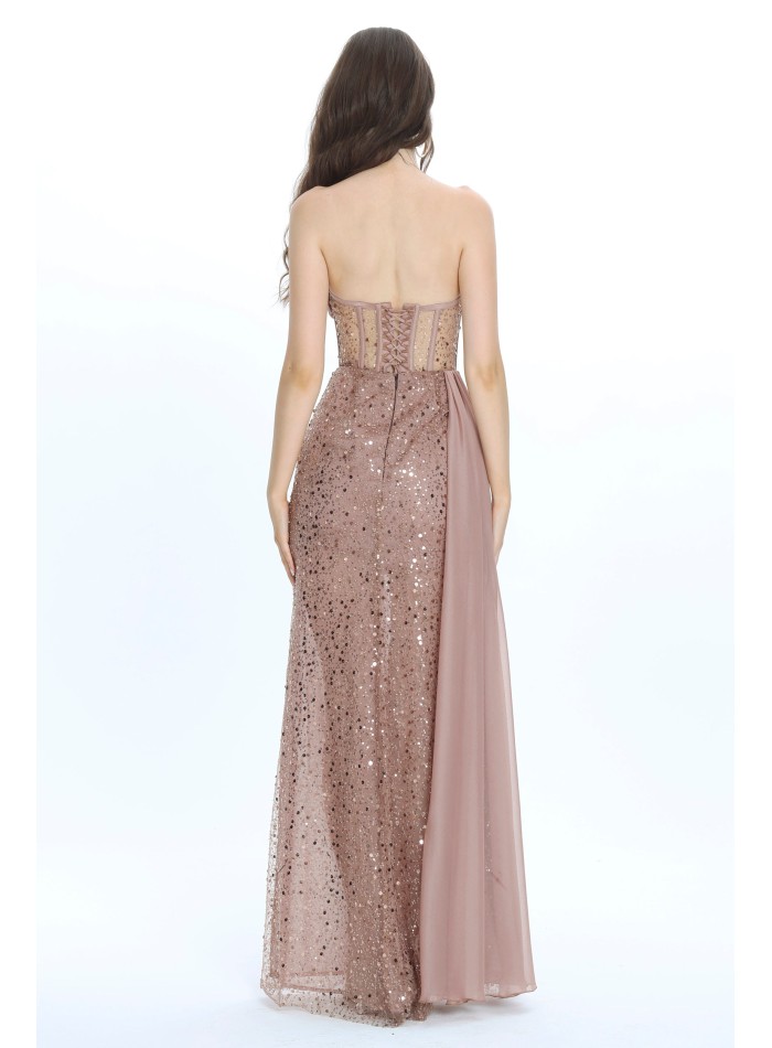 Robe longue de fête avec encolure sans...