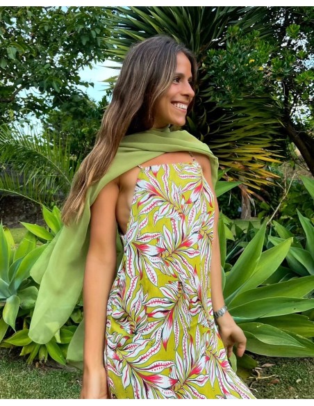 Olive green short chiffon party cape