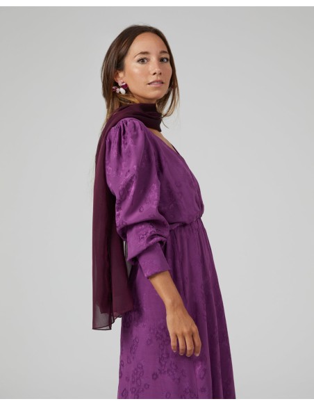 Short party cape in wine chiffon