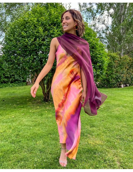 Long layer in cationic wine gauze with double threads