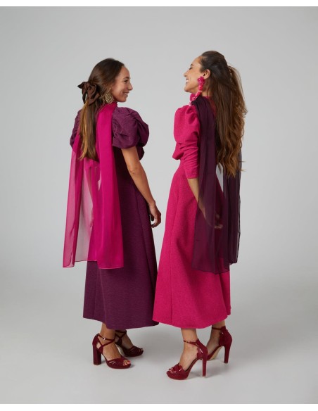 Long layer in cationic wine gauze with double threads