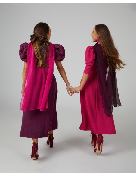 Long layer in cationic wine gauze with double threads