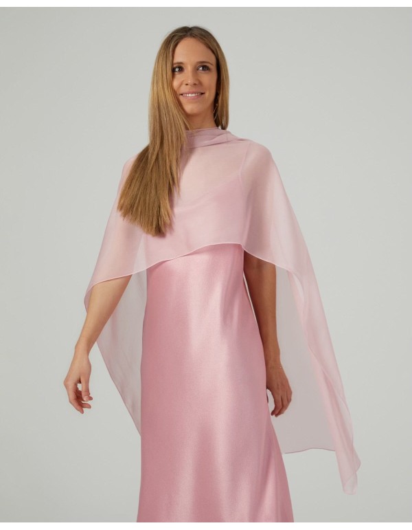 Couche longue en gaze cationique rose clair à double fil