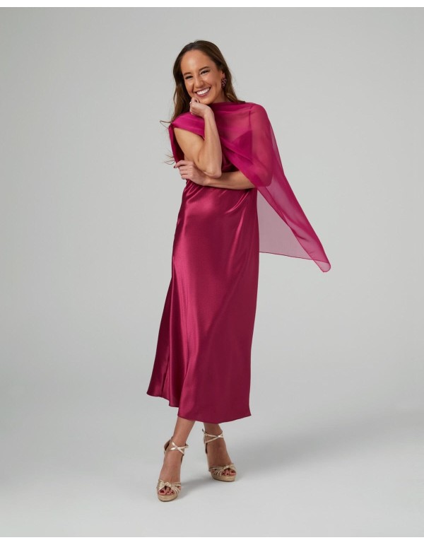 Bougainvillea double thread cationic chiffon cape