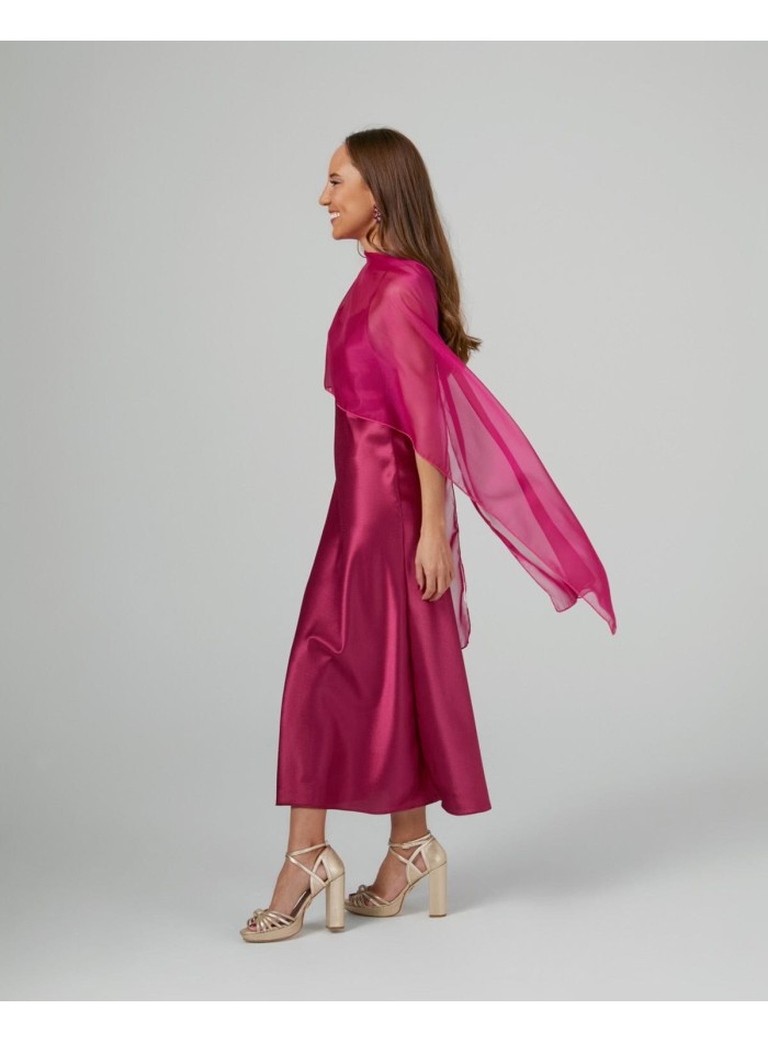 Manteau long en gaze de bougainvillier...