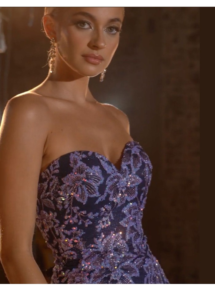 Vestido de fiesta de sirena sin tirantes con...