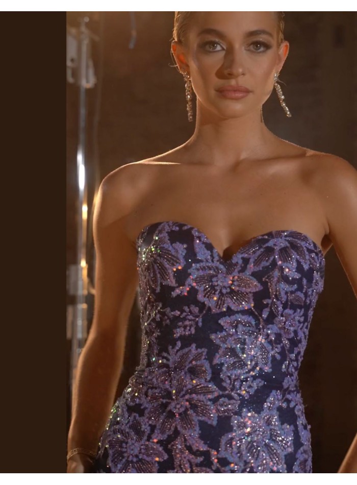 Vestido de fiesta de sirena sin tirantes con...