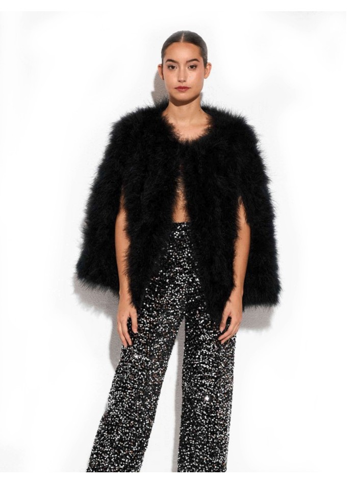 Couche invité en plumes d'autruche