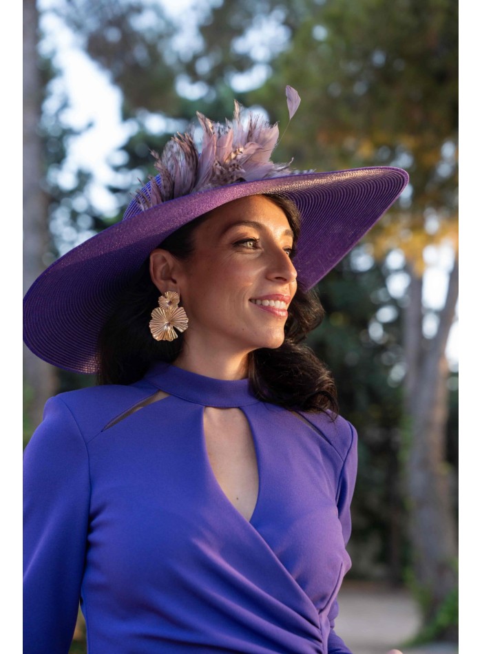 Vestido de fiesta midi drapeado con manga larga...