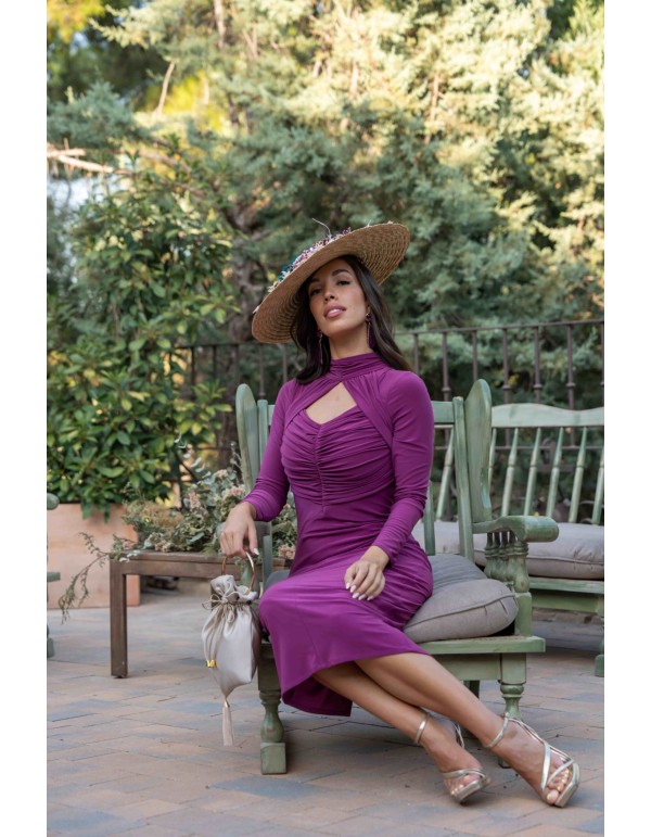 Robe de soirée midi à volants et à manches longues... 2