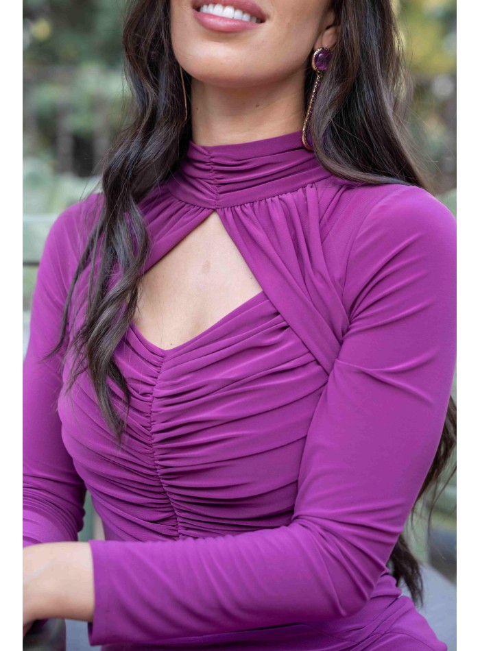 Bougainvillea ruffled midi party dress with...