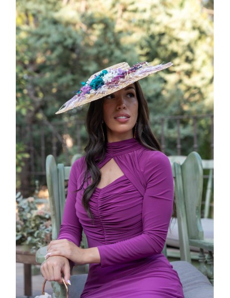 Bougainvillea ruffled midi party dress with long sleeves